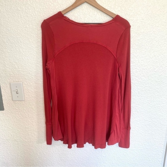 Free People Malibu Thermal Lagenlook Boho Top in Pink Coral Small - Picture 5 of 11